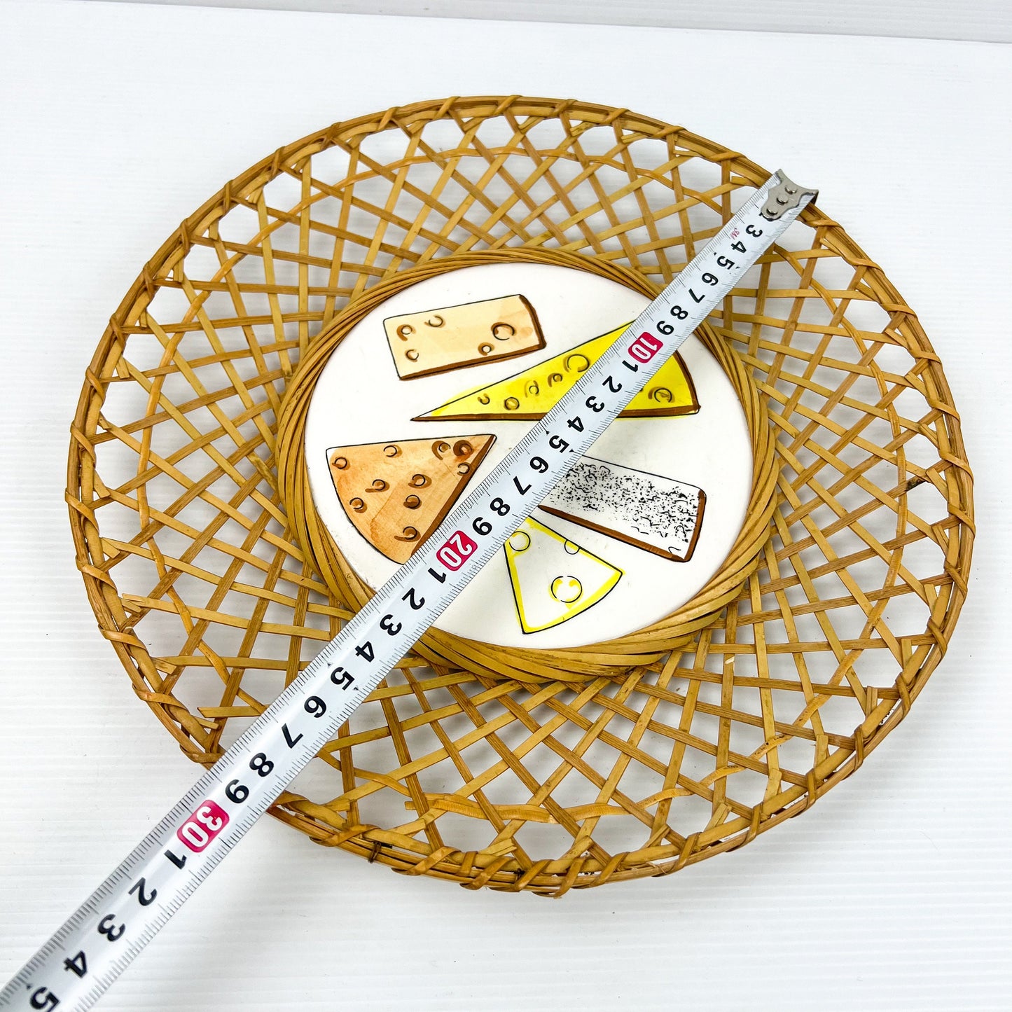 Cheese Tile Cane Round Plate