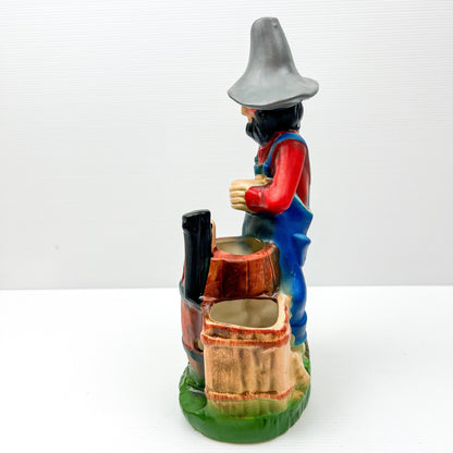 Vintage Moonshiner, Ceramic Hillbilly Statue - Made in Japan